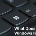Keyboard closeup of the Windows key