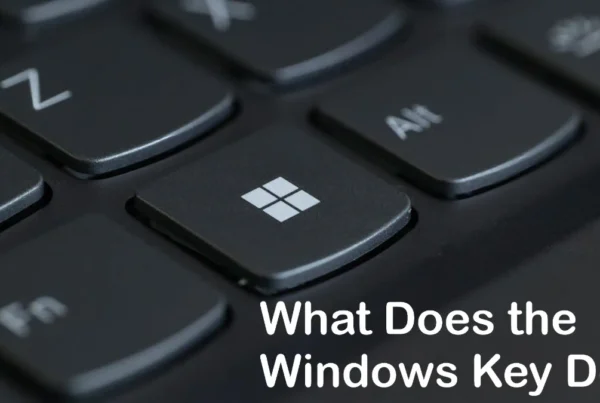Keyboard closeup of the Windows key