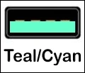 Teal-Cyan colored USB port
