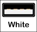 White colored USB port