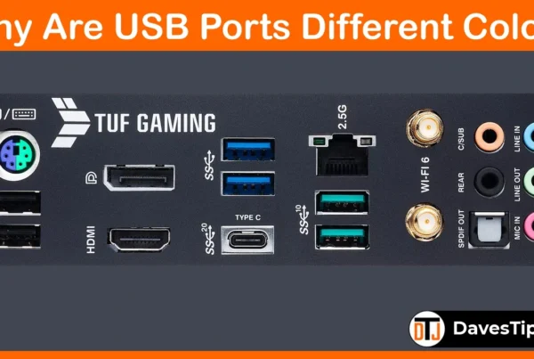 Motherboard I/O showing difference USB port colors